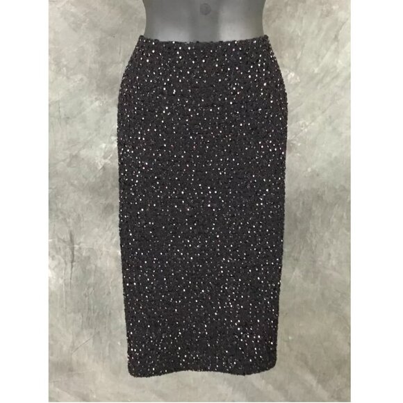 NEW BEAUTIFUL St John knit Black multi sequin embellished jacket skirt suit 12 - Picture 6 of 7